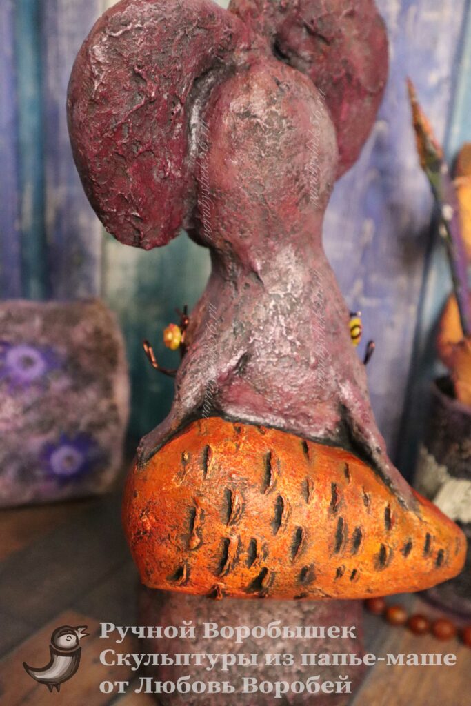 заинька паинька ручная работа фиолетовый бордовый красивый цветной кролик подарок ручная работа купить оренбург ручной воробушек