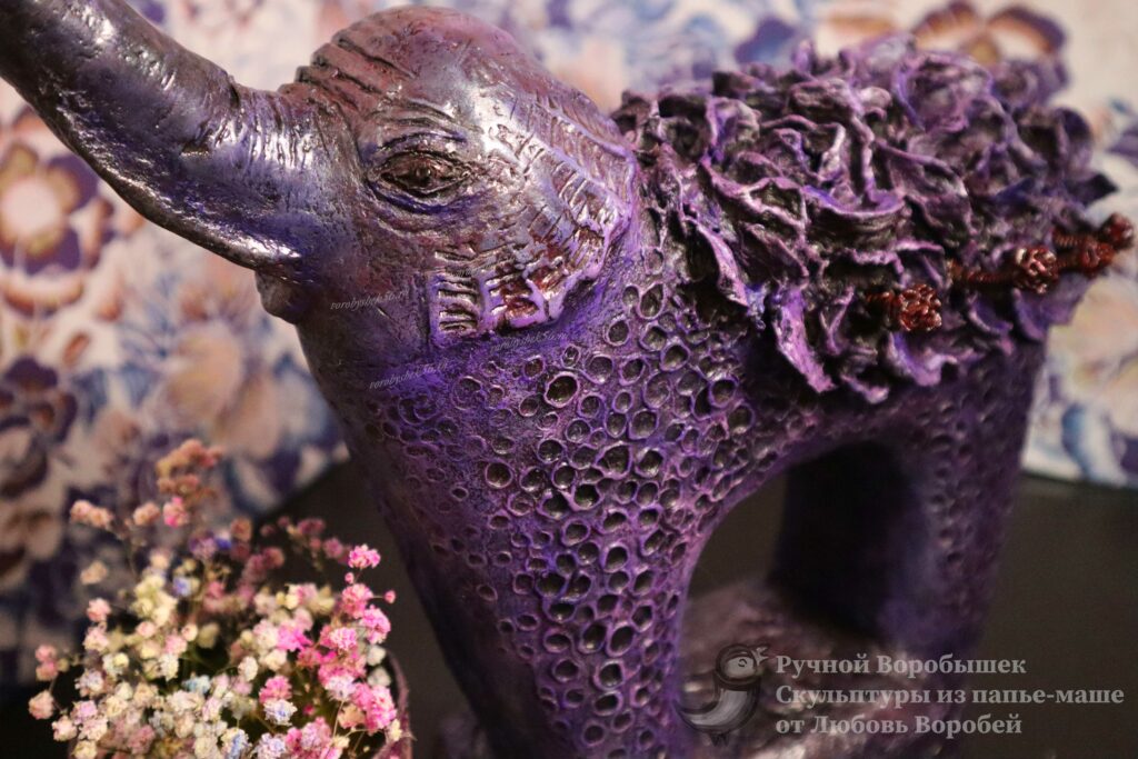 Слон Миас папьемаше сувенир оренбург Ручной Воробышек купить ручной работы скульптура