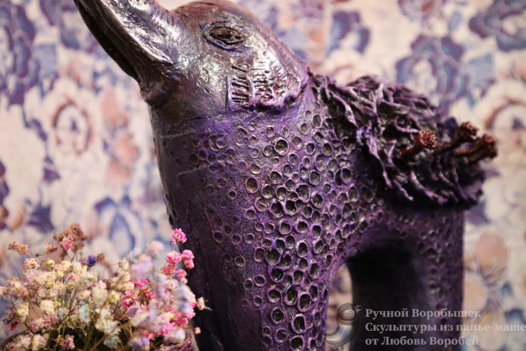 Слон Миас Ручной Воробышек Подарки ручной работы купить Оренбург фиолетовый слон для дома интерьерная скульптура ключница подставка для украшений